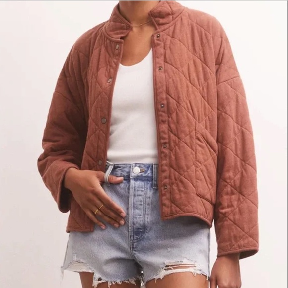Z Supply Jackets & Blazers - Z Supply Quilted Bomber Jacket in Rust